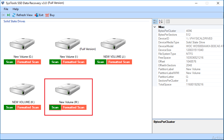 Características de SysTools SSD Data Recovery Full