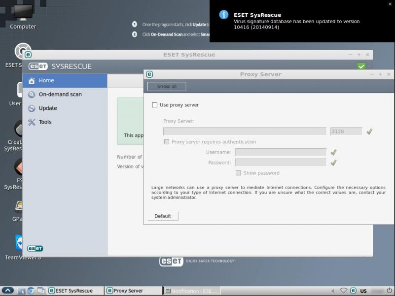 Características de ESET SysRescue