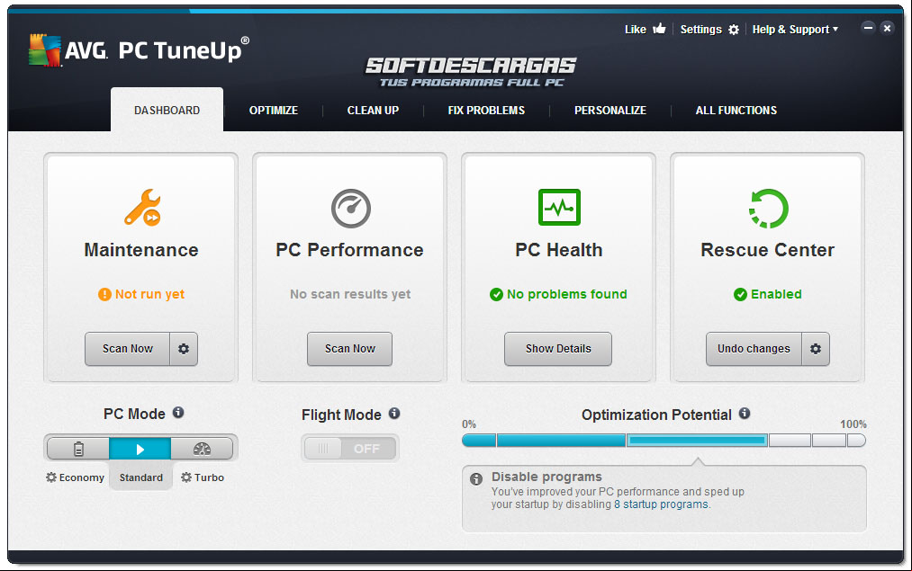 AVG PC TuneUp 19.1 Limpiar y acelerar su PC Descarga gratuita