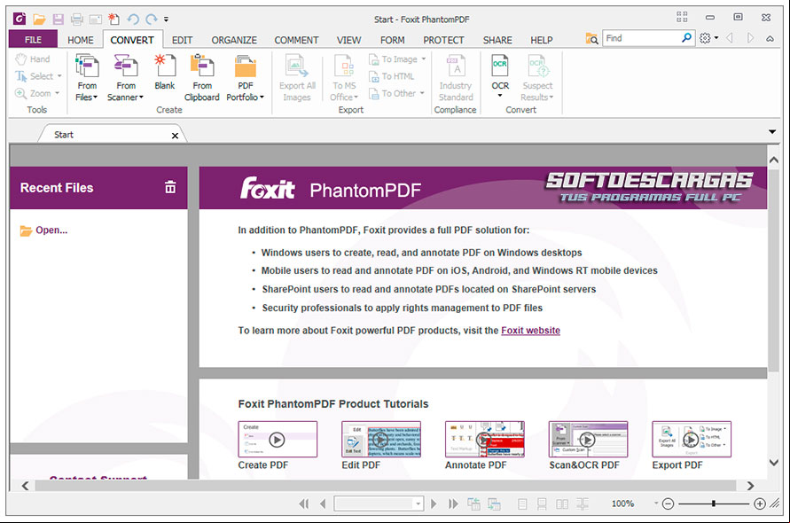 Características de Foxit PhantomPDF Business 10