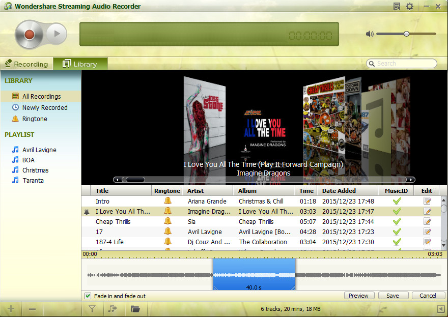 Características de Wondershare Streaming Audio Recorder Descargar