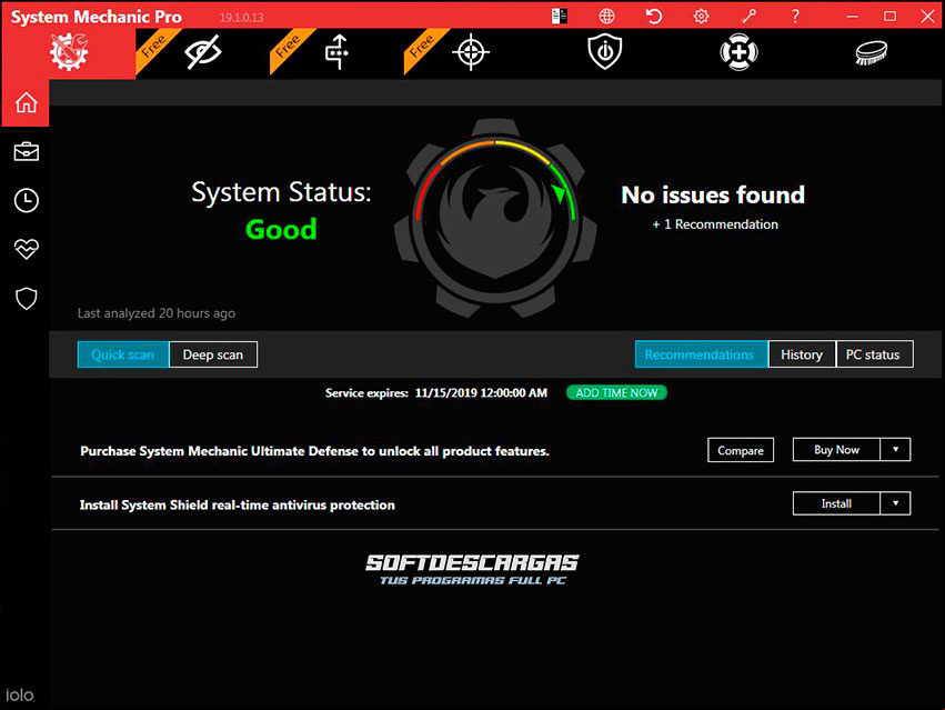 Características principales de System Mechanic Pro 20