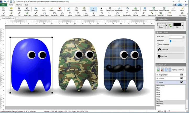 Características NCH DrawPad Graphic Editor Pro 6.06