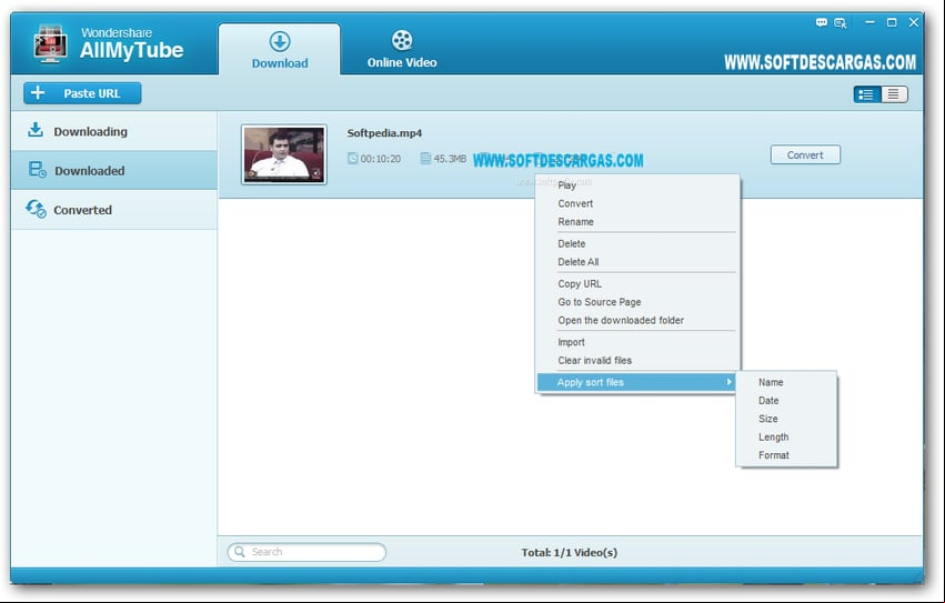 Características de Wondershare AllMyTube Full