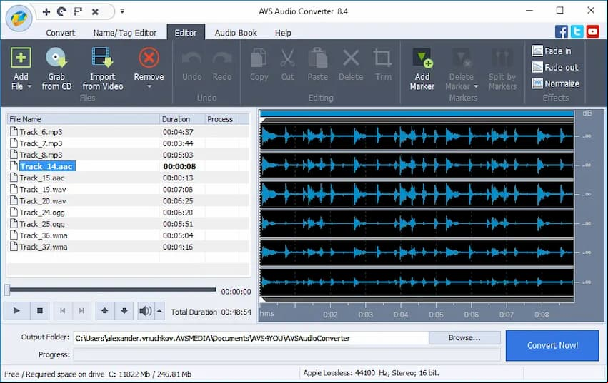 Características principales de AVS Audio Converter 2020
