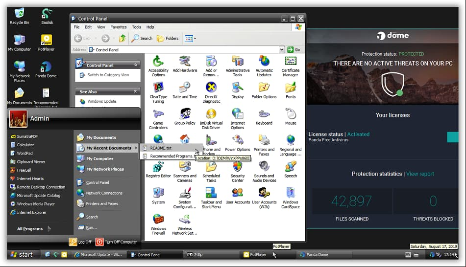 Programas Adicionales en Windows XP Professional SP3