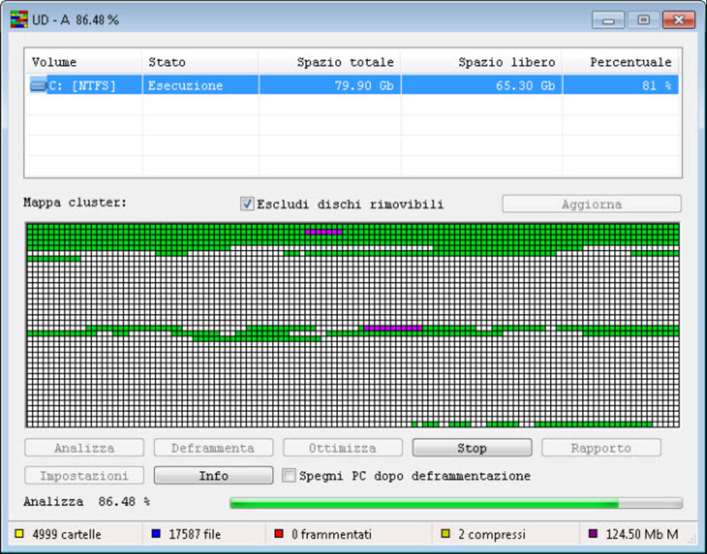 Características de UltraDefrag Standard Full