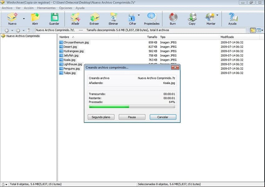 Características WinArchiver 4.7