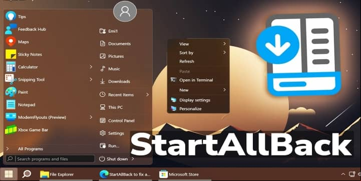 StartAllBack 3.4.3 Restaura el clasico menu Inicio de Windows